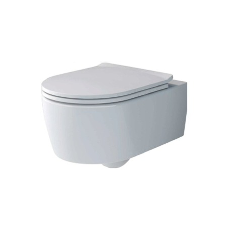 Vase wc - Set vas WC Villeroy & Boch, Soul, suspendat, direct flush, cu capac soft close si quick release, alb