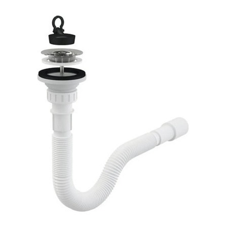 Accesorii baie - Set ventil si sifon flexibil pentru lavoar, Alcadrain
