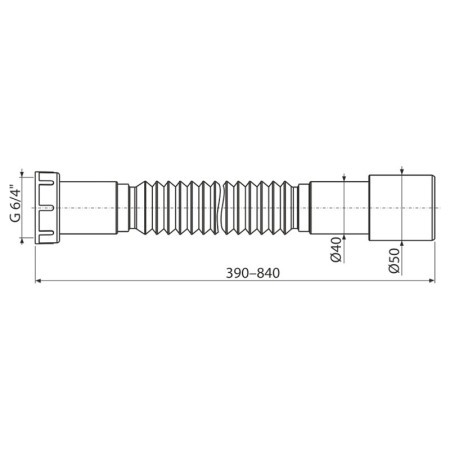 Set ventil si sifon pentru chiuveta, Alcadrain, 6/4 toli [1]