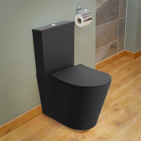 Set WC monobloc Spectrum, Clementina Black, Rimless Protect, cu capac și rezervor, 38x60.5 cm, negru mat [1]