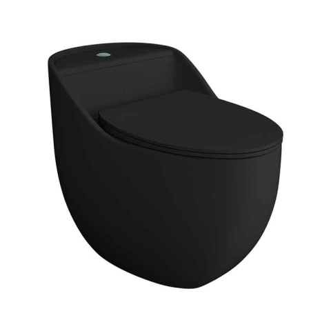 Obiecte Sanitare - Set WC monobloc, Spectrum, Olimpos, Rimless Protect, cu capac și rezervor, negru mat