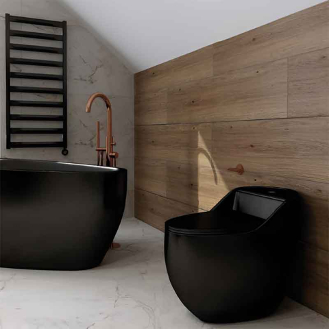 Set WC monobloc, Spectrum, Olimpos, Rimless Protect, cu capac și rezervor, negru mat [1]