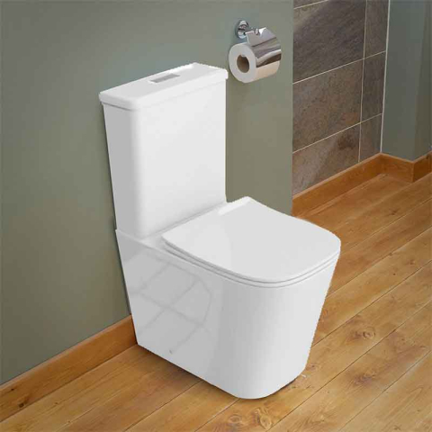 Set WC monobloc, Spectrum, Terra, Rimless Protect, cu capac și rezervor, alb [1]