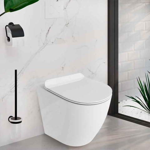 Set WC stativ, Spectrum, Trendi, Rimless Protect, cu capac soft close, alb [2]