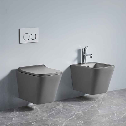 Set WC suspendat Spectrum Lima Grey, Rimless Protect,  34x48.5cm , gri mat [4]