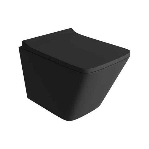 Vase wc - Set WC suspendat Spectrum Lima, Rimless Protect, 34 x 48.5 cm, negru mat