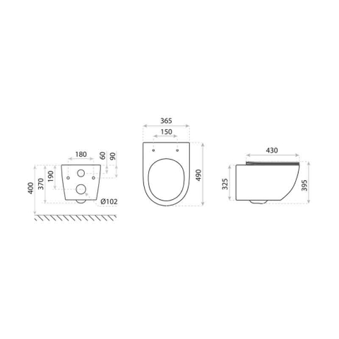 Set WC suspendat Spectrum, Trendi Slim Brushed Gold, rimless, cu capac soft close, auriu periat-alb [2]