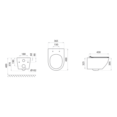 Set WC suspendat Spectrum, Trendi Slim Gold White, rimless, cu capac, 36.5 x 49 cm, auriu-alb [5]