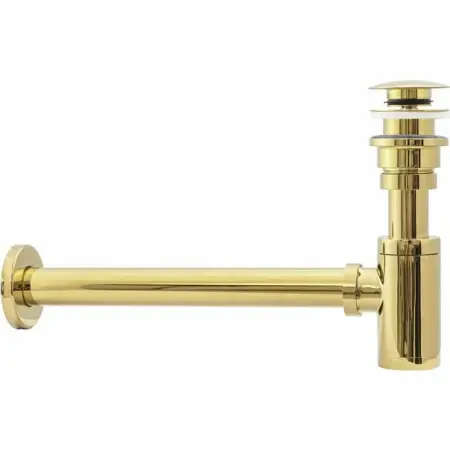 Accesorii baie - Sifon auriu lavoar cu ventil Click-Clack universal Rea Bez