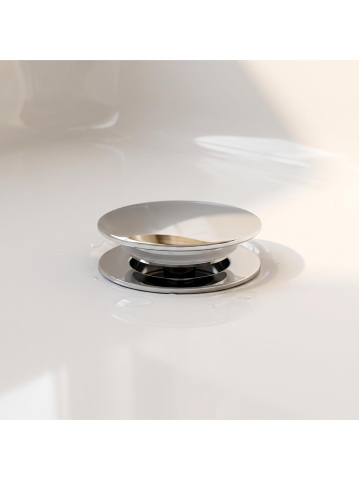 Sifon automat pentru cada Rea crom lucios cu preaplin PVC aluminiu 48mm [1]