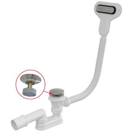 Accesorii baie - Sifon cada baie cu ventil Click-Clack crom si preaplin plat A516CKM