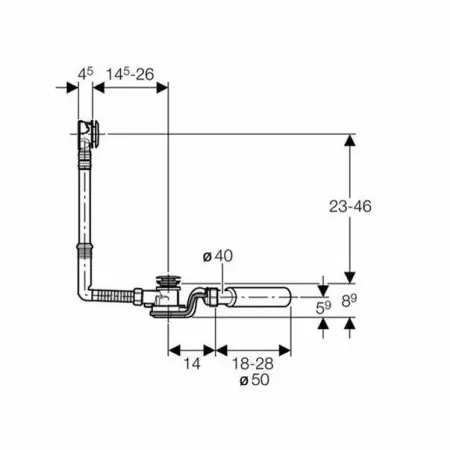 Sifon cada cu push-control Geberit 52 mm crom [2]