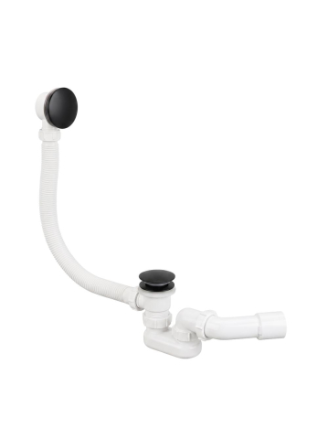 Accesorii baie - Sifon cada Rea click-clack negru mat cu preaplin universal 48mm electroplating