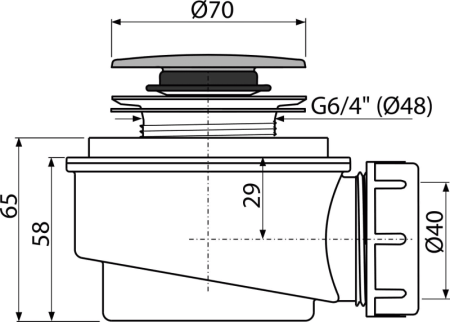 Sifon cadita click/clack cromat A476 Alcadrain [2]