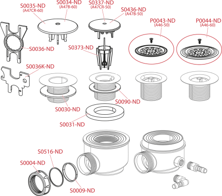 Sifon cadita cu sita de inox DN60 A46 Alcadrain [1]