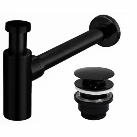 Accesorii baie - Sifon cu ventil Click-Clack universal Rea negru mat
