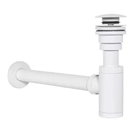 Sifon estetic pentru lavoar cu ventil Click-Clack universal Rea alb mat [1]