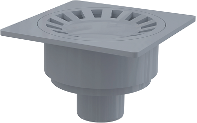 Sifoane pardoseala si terasa - Sifon pardoseală 150×150/50 mm ieşire verticală, grătar de plastic gri, sistem de reţinere a mirosurilor umed APV16