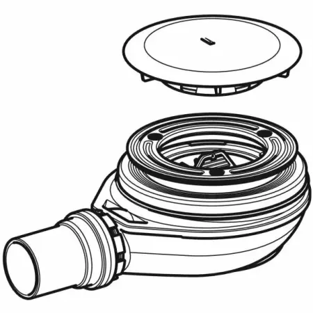 Sifon pentru cada de dus Geberit cu capac pentru ventilul de scurgere [1]