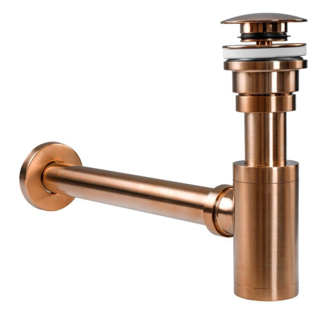 Sifon pentru lavoar Rea cu Dop click-clack REA cupru periat [3]