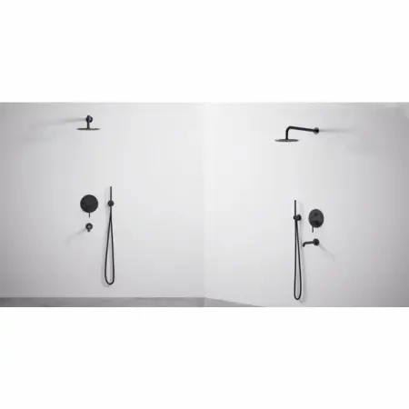 Sistem de dus cu pipa cada si baterie monocomanda Rea Lungo negru mat [5]