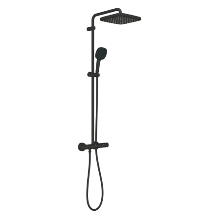 Coloane de dus - Sistem de dus Grohe 266892431 Tempeste Cube 250, aparent, termostat, 250 mm, 1 functie, negru mat