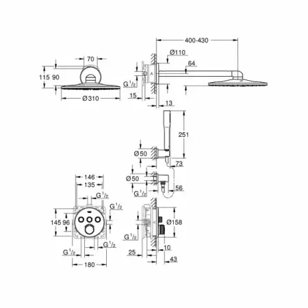 Sistem de dus Grohe SmartControl SmartActive 310 Round [3]