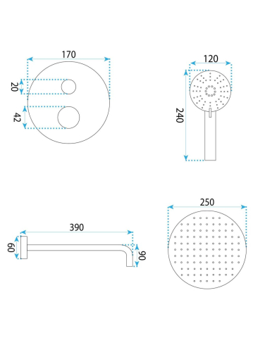 Set dus incastrat Rea Drop auriu periat plus BOX montaj ingropat perete [9]