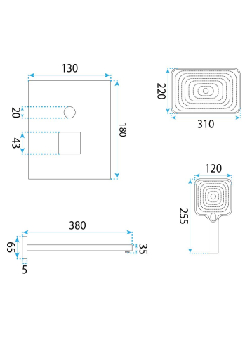 Set dus incastrat Rea Joe auriu periat plus BOX montaj ingropat Anti-Calc PVD [9]