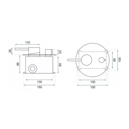 Sistem de dus incastrat Rea Lungo alb finisaj mat [7]