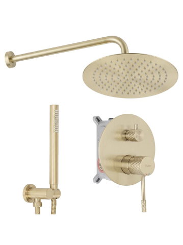 Sisteme de dus incastrate - Set dus incastrat Rea Lungo Diamond auriu periat plus BOX montaj ingropat