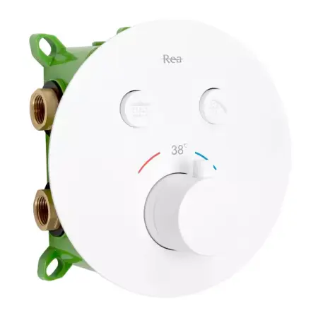 Sistem de dus incastrat Rea Lungo-Miler termostatic alb mat [1]