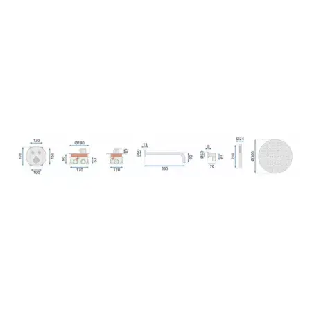 Sistem de dus incastrat Rea Lungo-Miler termostatic Rose Gold [6]