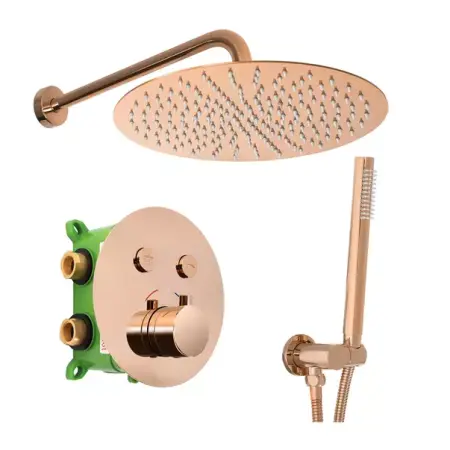Sisteme de dus incastrate - Sistem de dus incastrat Rea Lungo-Miler termostatic Rose Gold