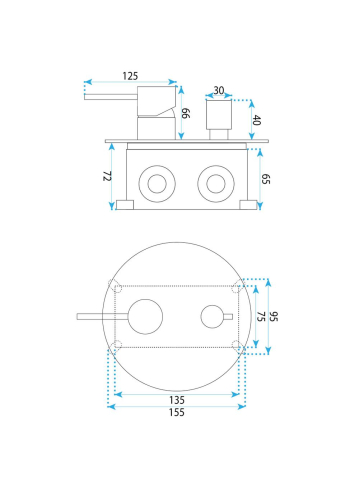 Sistem de dus incastrat Rea Lungo Stripe auriu periat  [7]