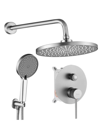 Sistem de dus incastrat Rea Lungo Stripe crom periat [0]