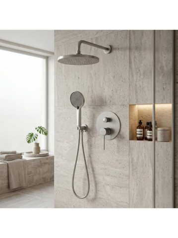 Sistem de dus incastrat Rea Lungo Stripe crom periat [4]