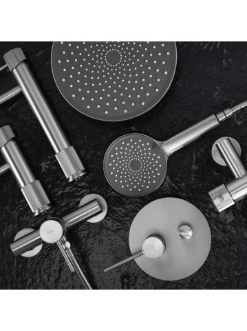 Sistem de dus incastrat Rea Lungo Stripe crom periat [7]