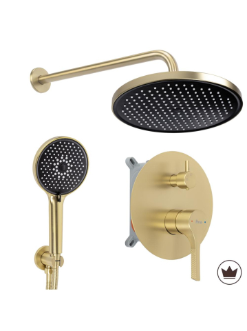 Sisteme de dus - Set de dus incastrat Rea Maxim auriu periat cu sistem Box montaj ingropat