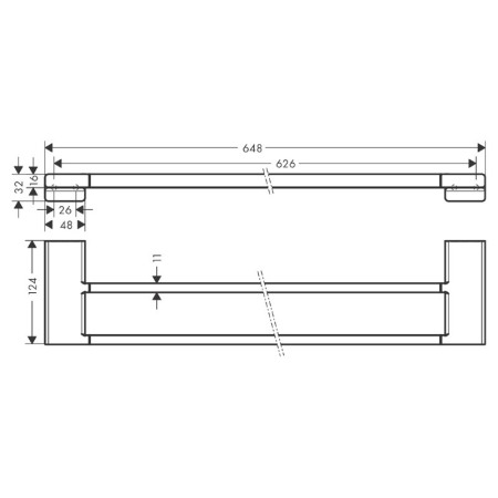 Suport de prosop dublu, Hansgrohe, AddStoris, bronz periat [1]
