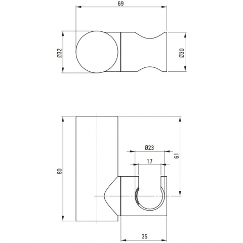 Suport dus manual Deante Round alb [1]