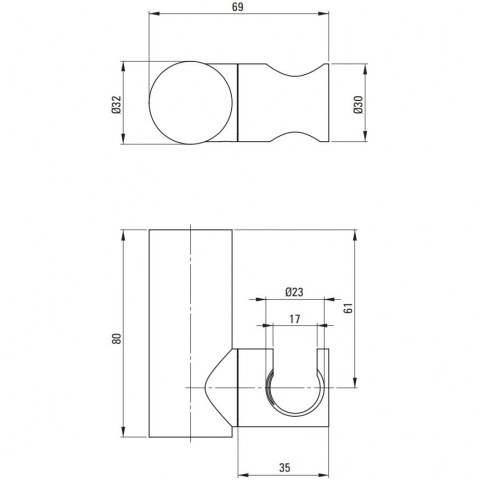 Suport dus manual Deante Round auriu [1]