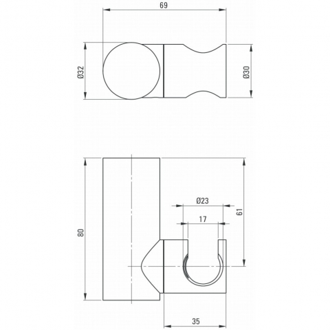 Suport dus manual Deante Round negru [1]