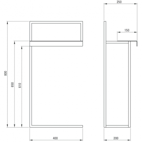 Suport freestanding Deante Mokko cu raft negru/mat [4]