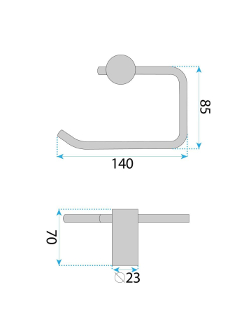 Suport hartie igienica Rea Otto A62309BG auriu periat 140x95x70 mm metal [6]