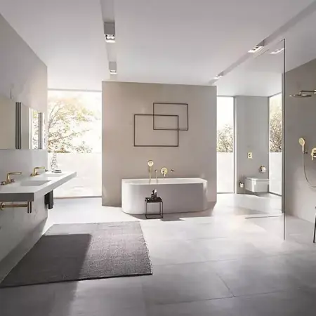 Suport hartie igienica cu aparatoare Grohe Essentials auriu periat Cool Sunrise [1]