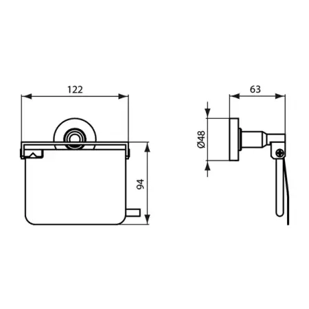 Suport hartie igienica cu aparatoare Ideal Standard IOM negru mat [4]