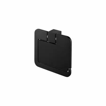 Accesorii toaleta - Suport hartie igienica cu aparatoare negru Bisk Futura