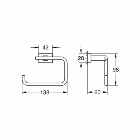 Suport hartie igienica fara aparatoare Grohe Essentials Cube New [1]