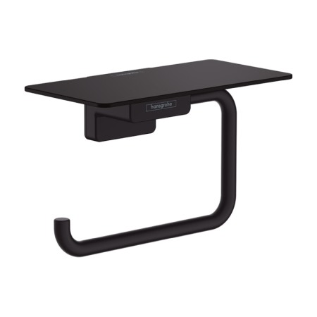 Accesorii toaleta - Suport hartie igienica, Hansgrohe, AddStories, cu polita, negru mat